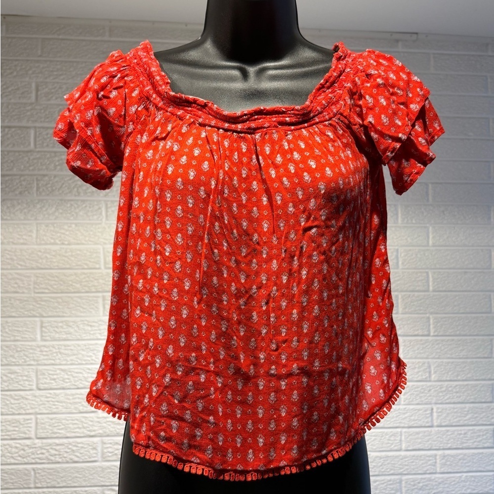 Rewind Red Patterned Blouse
